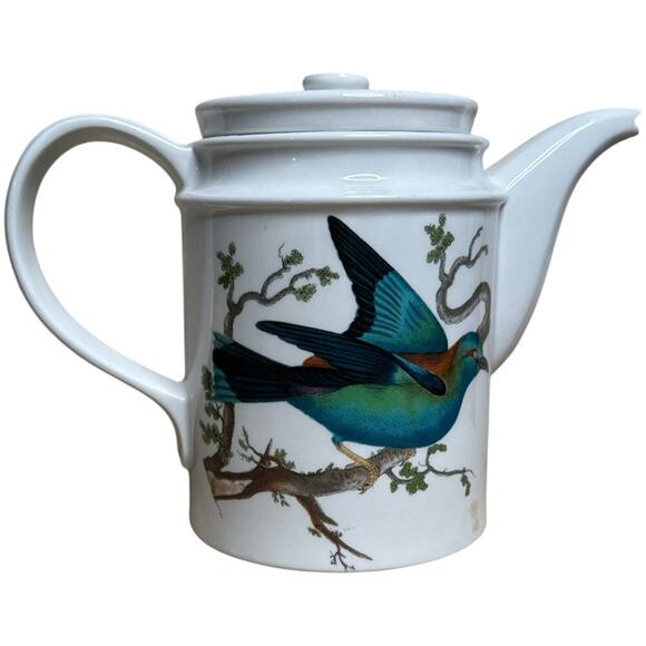 Portmeirion Birds Of Britain Green Band On Rim Coffee Pot & Lid - Picture 1 of 8
